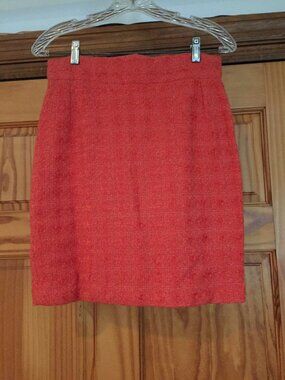 VERTIGO France Paris Woman Orange Sparkiling Party Pensil Skirt Sz EU42
